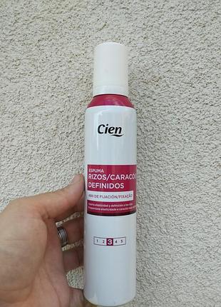 Мусс для вьющихся волос cien espuma rizos 250 мл – фиксация 3, упругие локоны до 48 часов