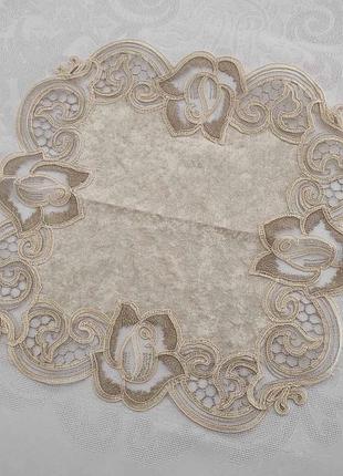Серветка велюрова acme з мереживом 40*40 rose cappicino
