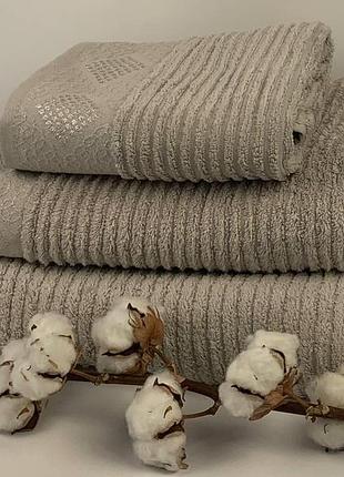 Набір махрових рушників philippus prime plus 3шт. paris beige