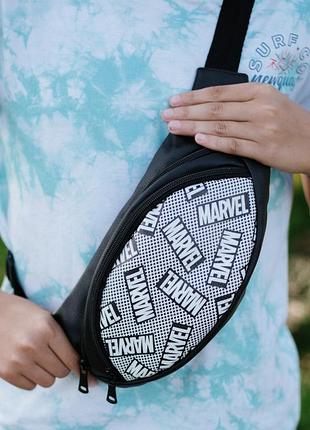 Топ якість! дитяча бананка, сумка на пояс пояс поясна сумка з принтом marvel (арт 322)