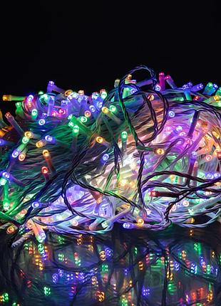 Светодиодная гирлянда роса 50 метров 500 led белая нить на медном проводе с пультом мультиколор 500l50mwml