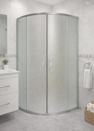 Душевая кабина bravo wisla n90fs 88x88x180 см, полукруглая, без поддона, сатиновый профиль