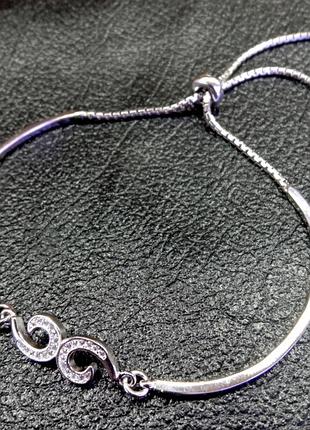 Жіночий срібний браслет жорстка з м'якою вставкою