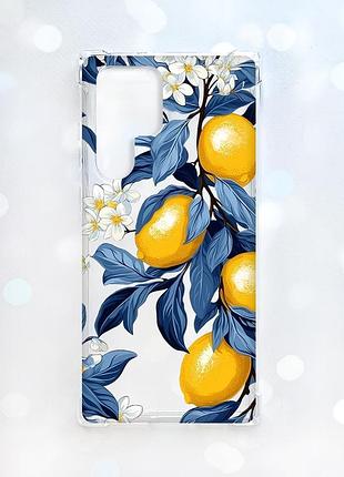 Чохол з потовщеними кутами на samsung galaxy s22 ultra лимонне дерево (принт 417)