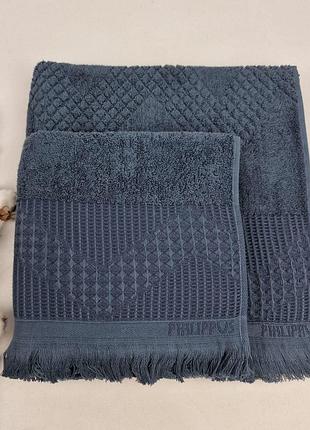 Набір рушників philippus prime cotton 2 шт mosso синій (a382)