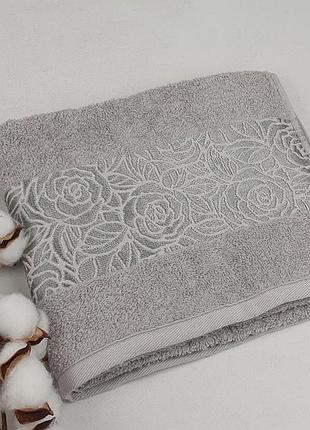 Рушник philippus moss cotton 50x90 rose сірий (a556)
