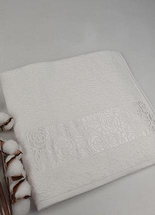 Рушник philippus moss cotton 70x140 rose білий (a556)