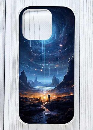 Чохол з потовщеними кутами на iphone 16 pro космос (принт 244)