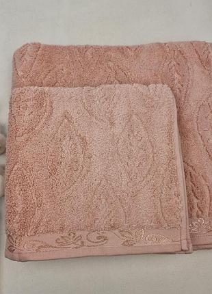 Набір рушників 2 шт ае microcotton-2 рожевий