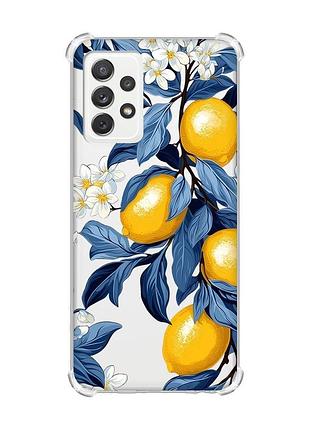 Чехол с утолщёнными углами на samsung galaxy a72 (a725) лимонное дерево (принт 417)