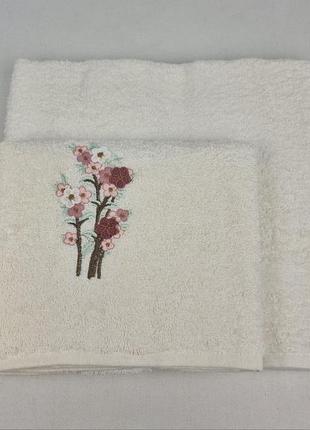 Набор полотенец 2 шт ae spring flowers кремовый