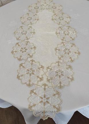 Дорожка велюровая acme с кружевом 45*100 star cream