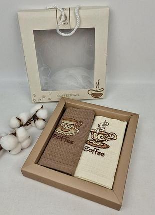 Набір вафельних рушників nilteks 40x60см 2 шт coffe