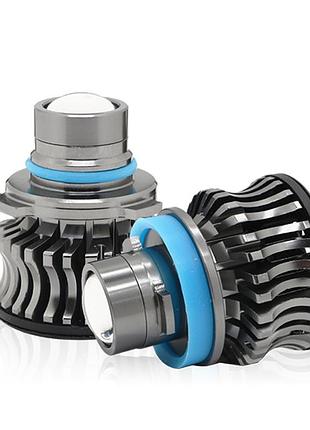 Светодиодные led лампы 9006(hb4) для противотуманных фар с линзой lf csp 4800lm 6000k 50watt (белый свет)