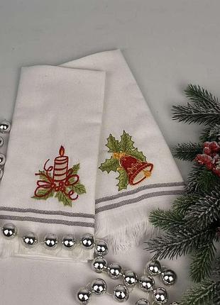 Набір рушників nilteks 2шт fringed christmas