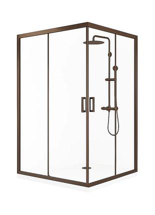 Душевая кабина aquanil unimar 100×80×190 см, прямоугольная, прозрачная, бронзовый профиль