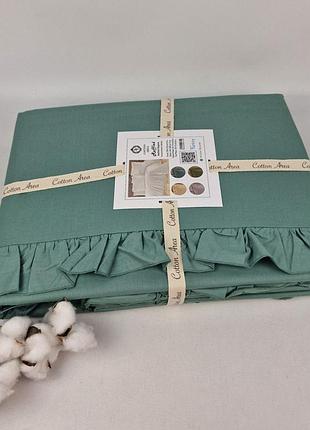 Постільна білизна ae ранфорс 200x220 ruffled mint