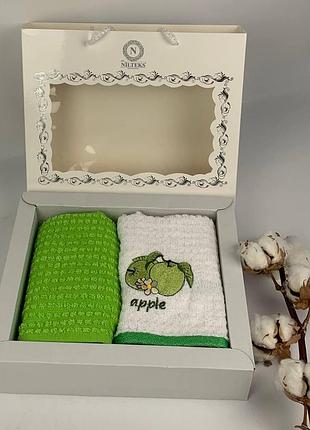 Набір махрових рушників nilteks 2шт fruit apple