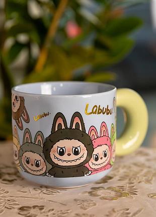 Чашка фарфоровая labubu 400 (мл) подарочная кружка прикольная чашка для детей на подарок fm-22d