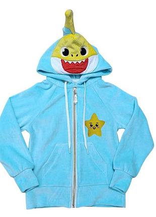 Худи толстовка детская велюровая тиффани акуленок baby shark 92