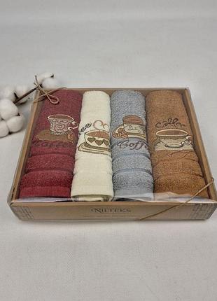 Набір махрових рушників nilteks 4 шт natural coffe - 2