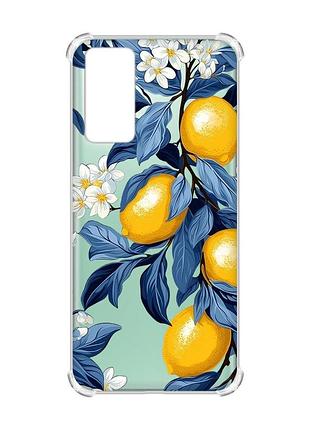 Чехол с утолщёнными углами на samsung galaxy s20 лимонное дерево (принт 417)