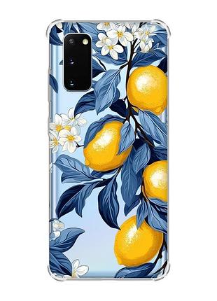 Чехол с утолщёнными углами для samsung galaxy s20 plus лимонное дерево (принт 417)