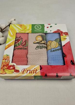 Набір вафельних рушників nilteks 3 шт packaging fruit
