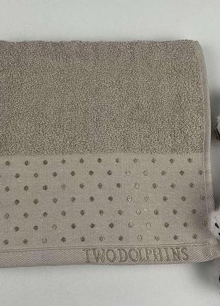 Рушник two dolphins classic cotton 50х90 lenny бежевий(е784)