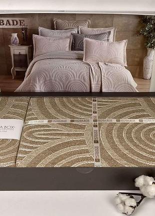 Покривало moda box 240х260 з наволочками bade cappucino