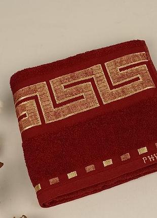 Рушник philippus collesium cotton 50х90 krinkil greek бордо (е261)