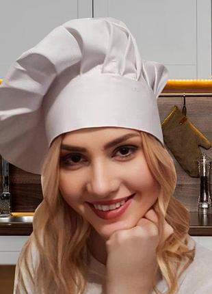 Шапка для повара nibano колпак повара білий