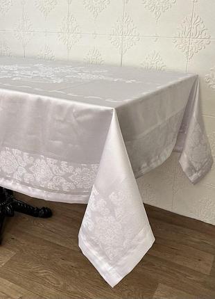 Скатертина тефлонова masali 160x160 jumbo white pvs