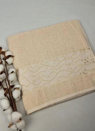 Рушник philippus moss cotton 70x140 damla світло-бежевий (a559)
