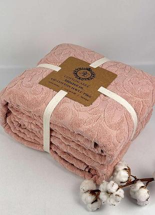 Простирадло махрове ае jakard 220x240 dirty pink
