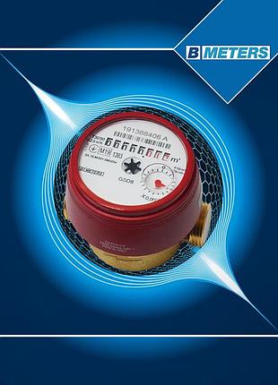 Сухоходный крыльчатый счетчик горячей воды 1/2" 80мм b meters gsd8 одноструйный, короткая база