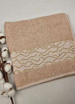 Рушник philippus moss cotton 70x140 damla бежевий (a559)
