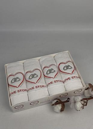 Рушники maison d'or 4шт love story 30x50 "solitaire ring"