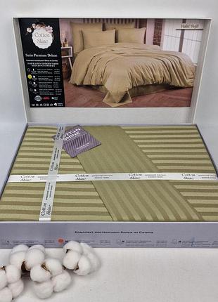 Постільна білизна cotton shine страйп-сатин 160x220 см haki yesili