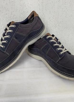 Туфли, мокасини кожанно-текстильние clarks unstructured cushion soft р.44-44.5