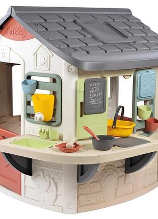 Будинок smoby life "садівник" з кухнею та мийкою, 16 аксес., 132х144х140 см, 2+ (7600810505)