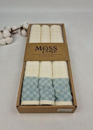 Набір вафельних рушників nilteks 3 шт bordure blue