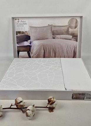 Постільна білизна ae сатин жакард 200x220 см prive 1 white