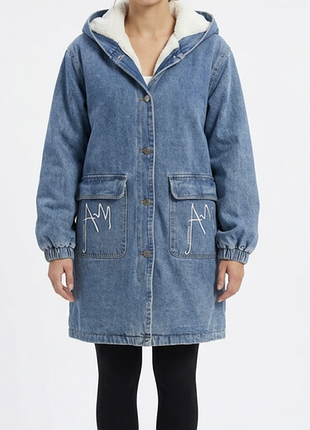 Джинсова куртка imagine на хутрі (oversize) ❄️