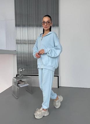 Якісний прогулянковий спортивний костюм з подовженою кофтою і штани джогери