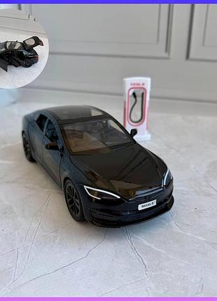 Детская машинка инерционная tesla model s m 2073 подсветка звук чорний