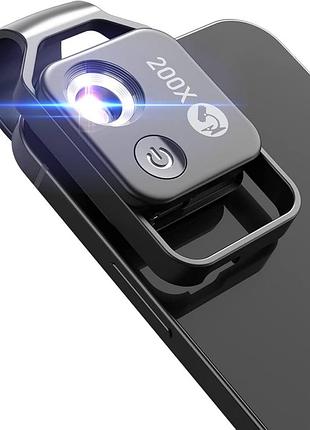 Мікроскоп apexel clip-on для телефону, телефонний мікроскоп 200x
