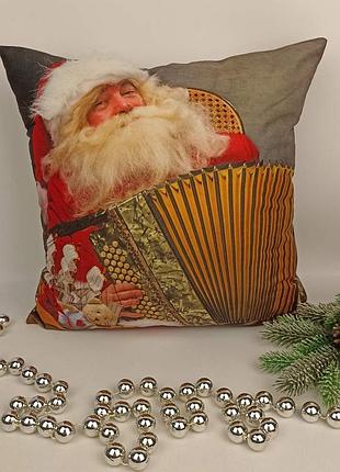 Наволочка новорічна 45х45 santa