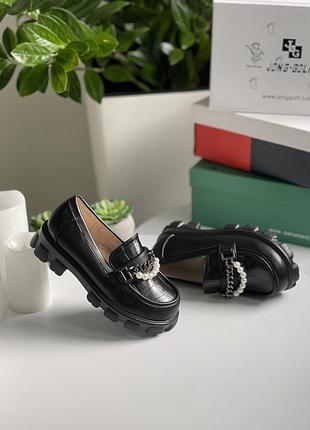Туфли для девочки чёрные с бусами от jong golf 31, 20