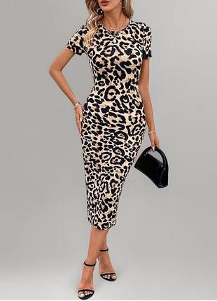 Сукня міді 
леопардовий принт